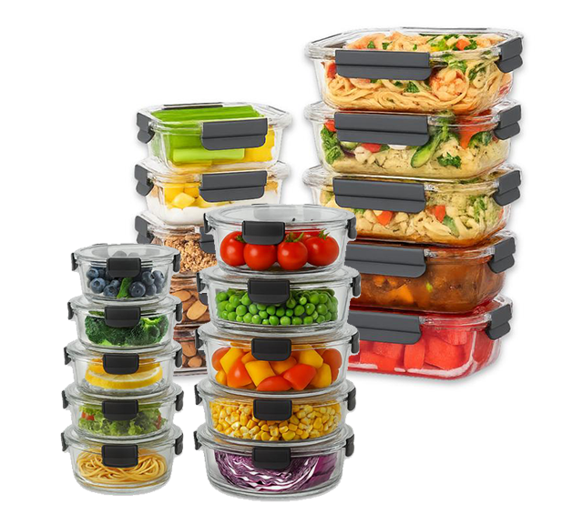 Premium Glass Food Storage Containers Set of 10 – BPA-Free Meal Prep Boxes with Airtight Leakproof Lids – Oven, Microwave, Freezer & Dishwasher Safe