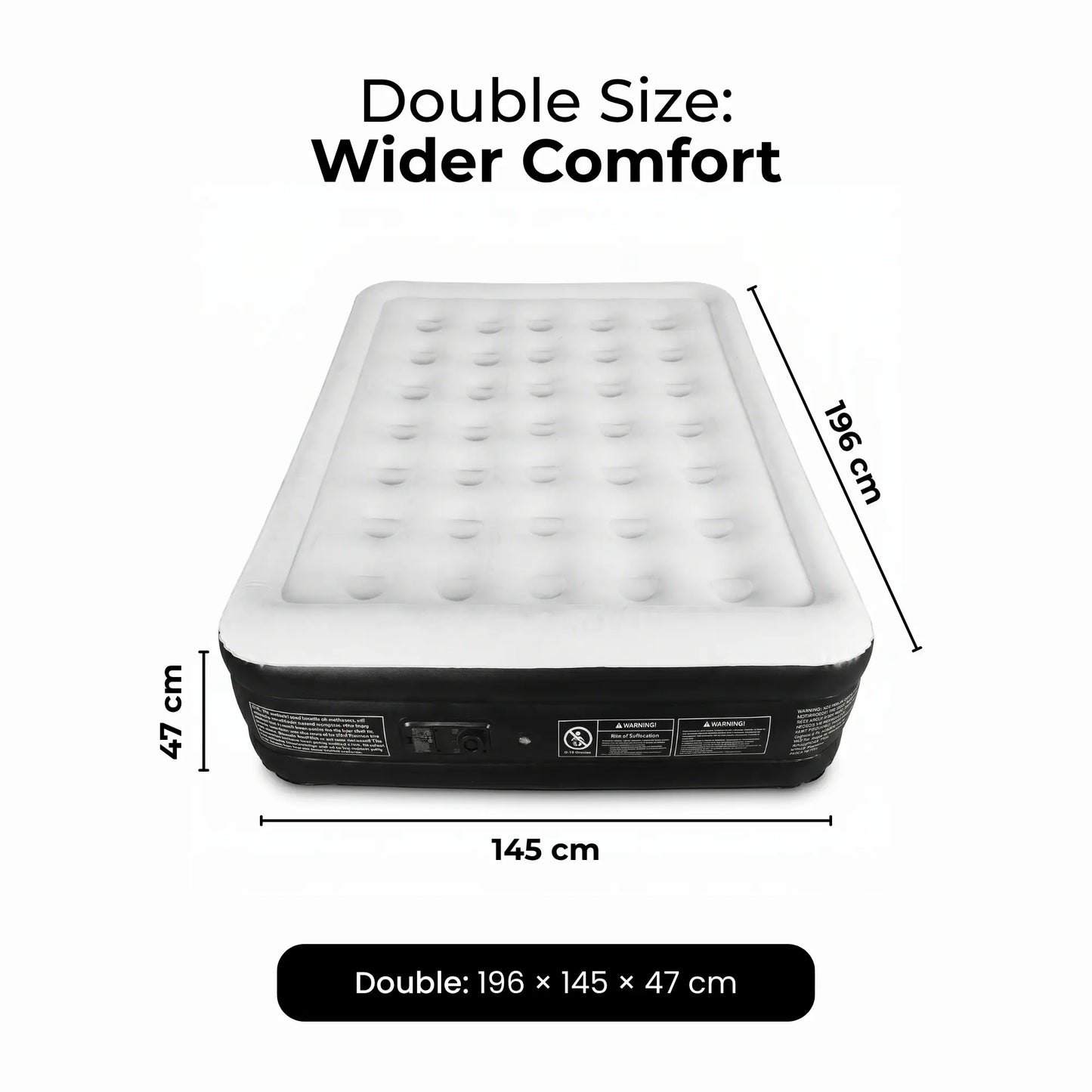 Premium Inflatable Air Bed with Built-In Electric Pump – Ultra Comfort Raised Air Mattress for Guests, Home & Camping, Quick Self-Inflating Blow Up Bed with Carry Bag