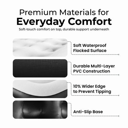 Premium Inflatable Air Bed with Built-In Electric Pump – Ultra Comfort Raised Air Mattress for Guests, Home & Camping, Quick Self-Inflating Blow Up Bed with Carry Bag