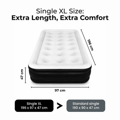 Premium Inflatable Air Bed with Built-In Electric Pump – Ultra Comfort Raised Air Mattress for Guests, Home & Camping, Quick Self-Inflating Blow Up Bed with Carry Bag