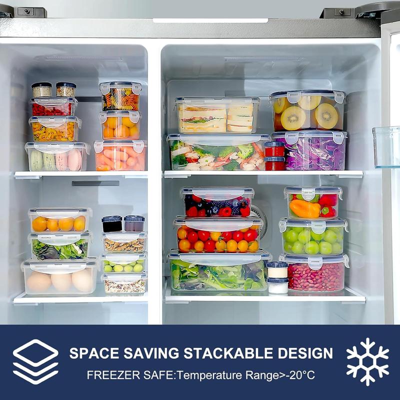 50PCS Premium Airtight Food Storage Container Set – BPA-Free Leak-Proof Kitchen Organizer Boxes with Silicone Lids, Stackable Reusable Containers for Fresh Food & Meal Prep