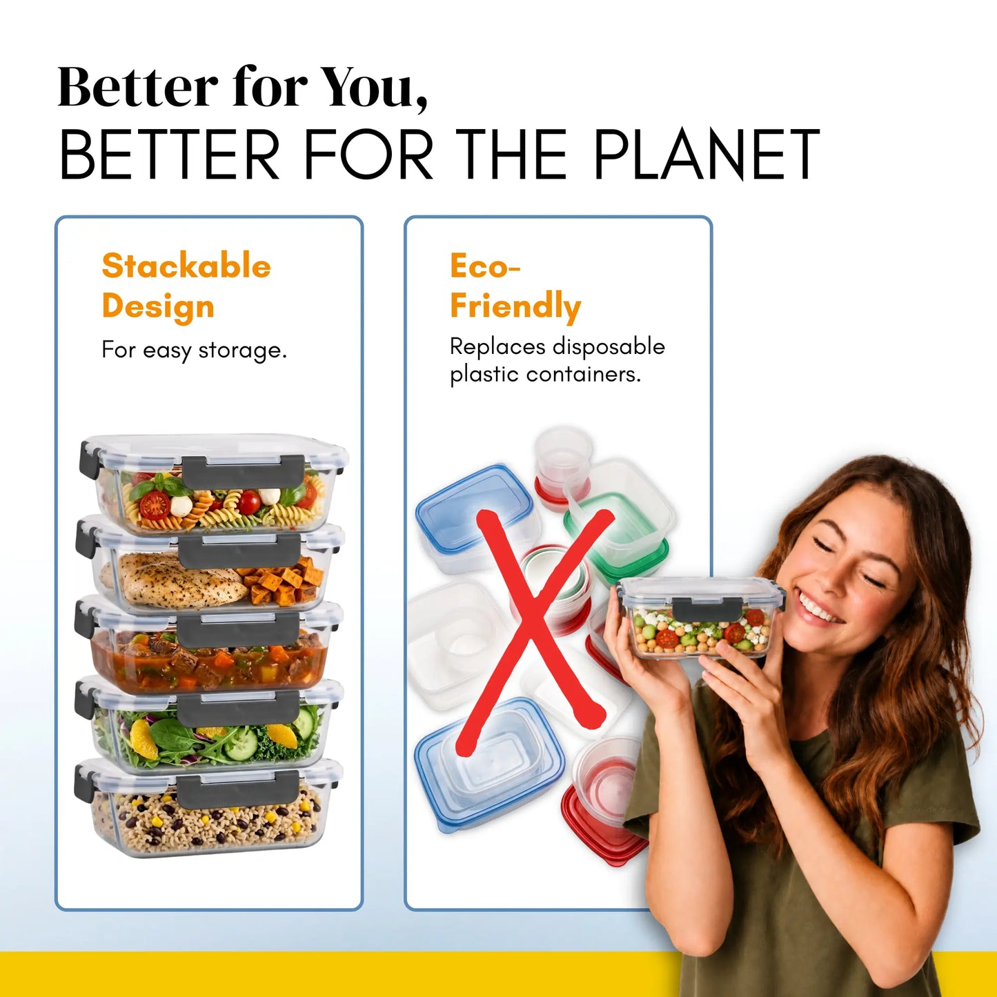 Premium Glass Food Storage Containers Set of 10 – BPA-Free Meal Prep Boxes with Airtight Leakproof Lids – Oven, Microwave, Freezer & Dishwasher Safe