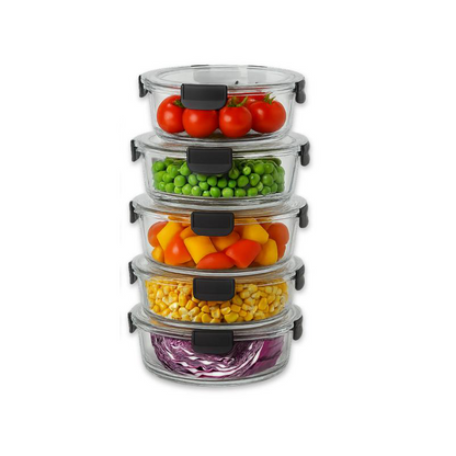 Premium Glass Food Storage Containers Set of 10 – BPA-Free Meal Prep Boxes with Airtight Leakproof Lids – Oven, Microwave, Freezer & Dishwasher Safe