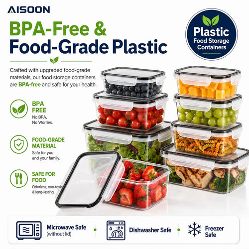 50PCS Premium Airtight Food Storage Container Set – BPA-Free Leak-Proof Kitchen Organizer Boxes with Silicone Lids, Stackable Reusable Containers for Fresh Food & Meal Prep