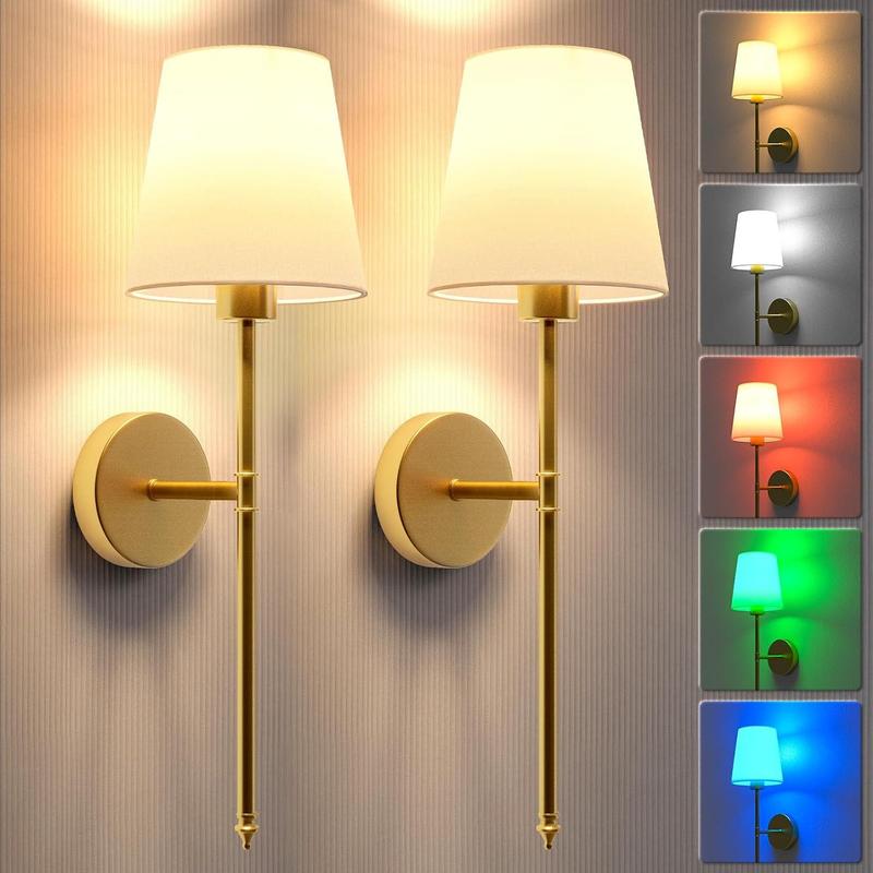 Wiederaufladbare kabellose LED-Wandlampen mit Fernbedienung – Keine Verkabelung, batteriebetriebene Wandleuchten, dimmbare RGB-Mehrfarbige Leuchtmittel für Schlafzimmer, Wohnzimmer & Flur