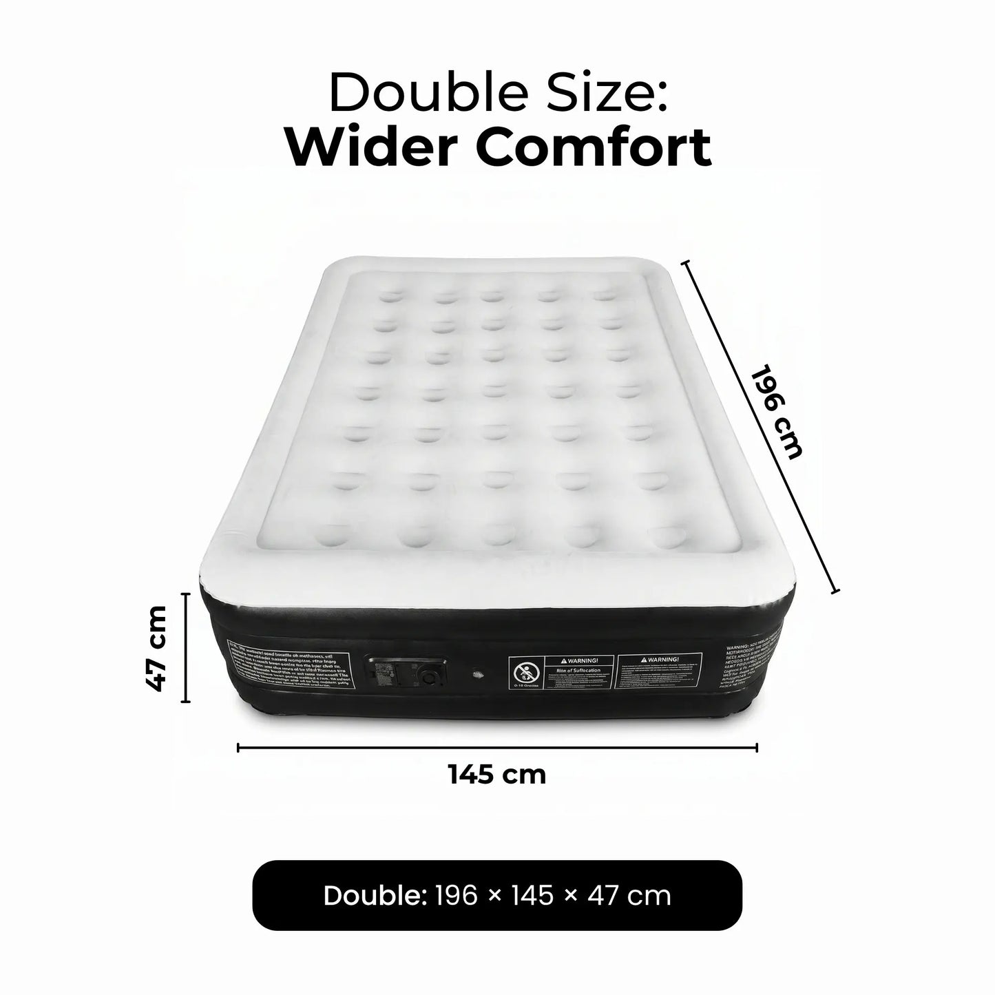 Premium Inflatable Air Bed with Built-In Electric Pump – Ultra Comfort Raised Air Mattress for Guests, Home & Camping, Quick Self-Inflating Blow Up Bed with Carry Bag